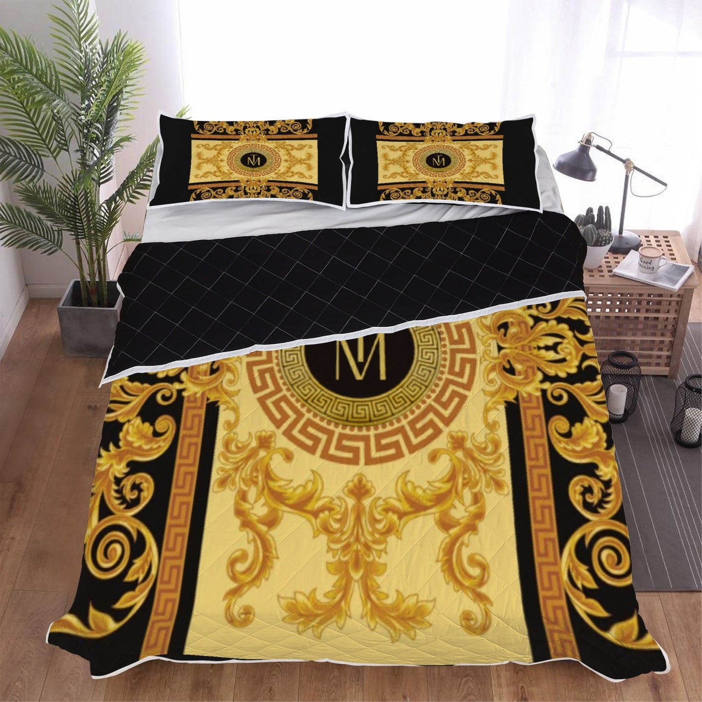 TM Greca IV. Polyester Quilt Bed Sets