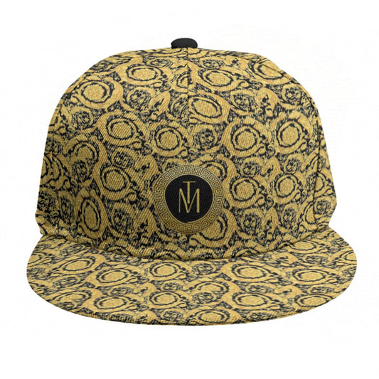 TM Baroque Gold Baseball Cap With Flat Brim