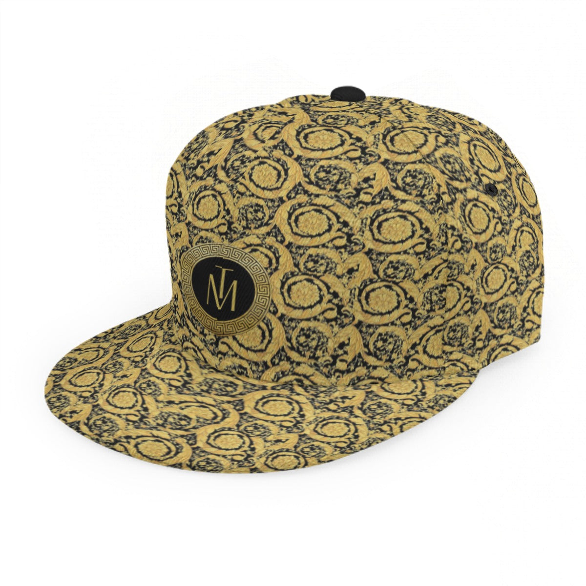 TM Baroque Gold Baseball Cap With Flat Brim