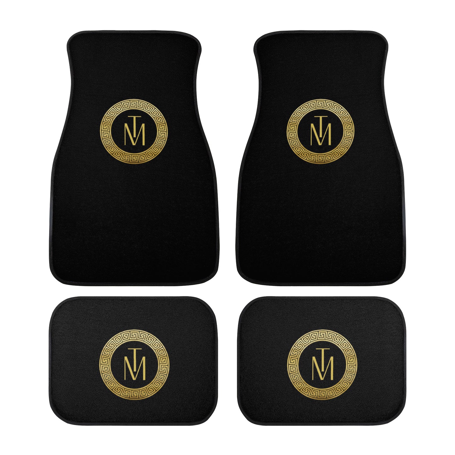 TM Black Gold Circle Stencil Car Floor Mats