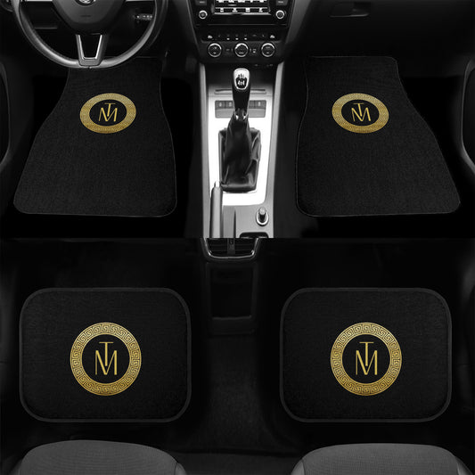 TM Black Gold Circle Stencil Car Floor Mats