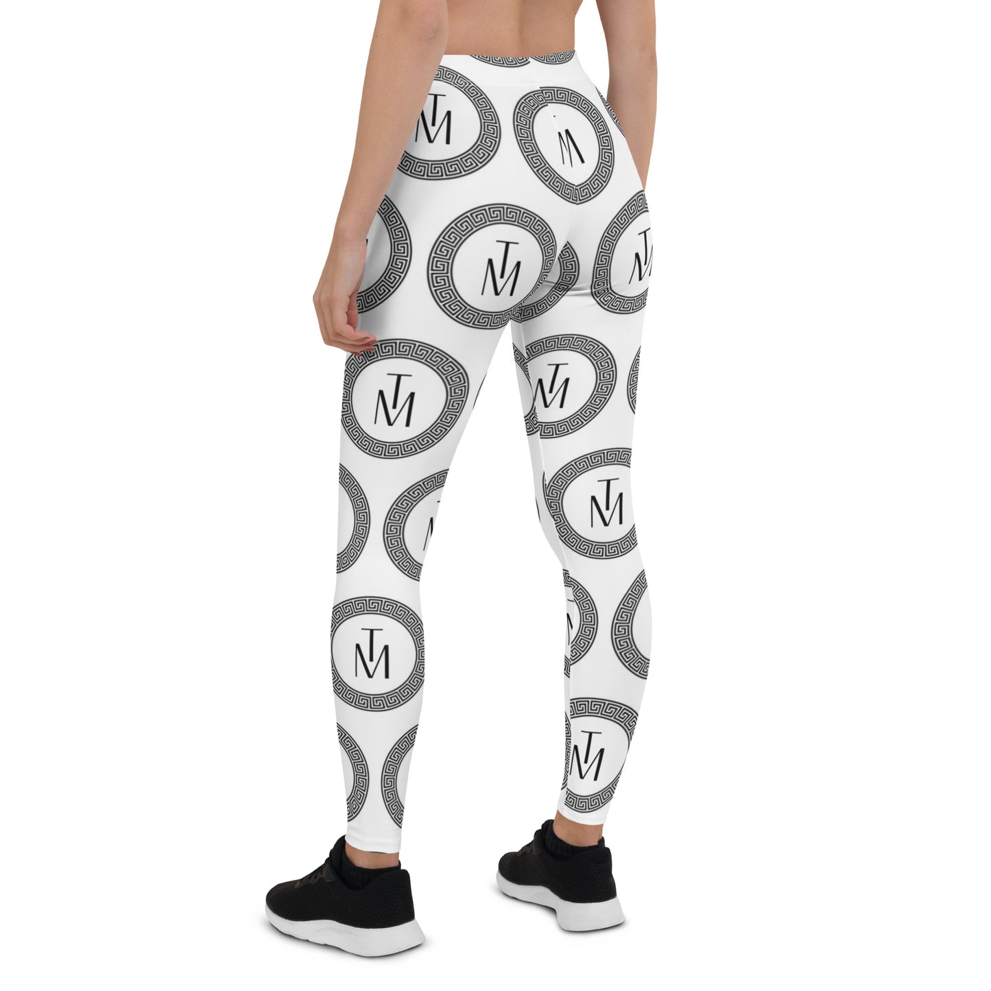 TM Blk Wht Greca Circle Leggings