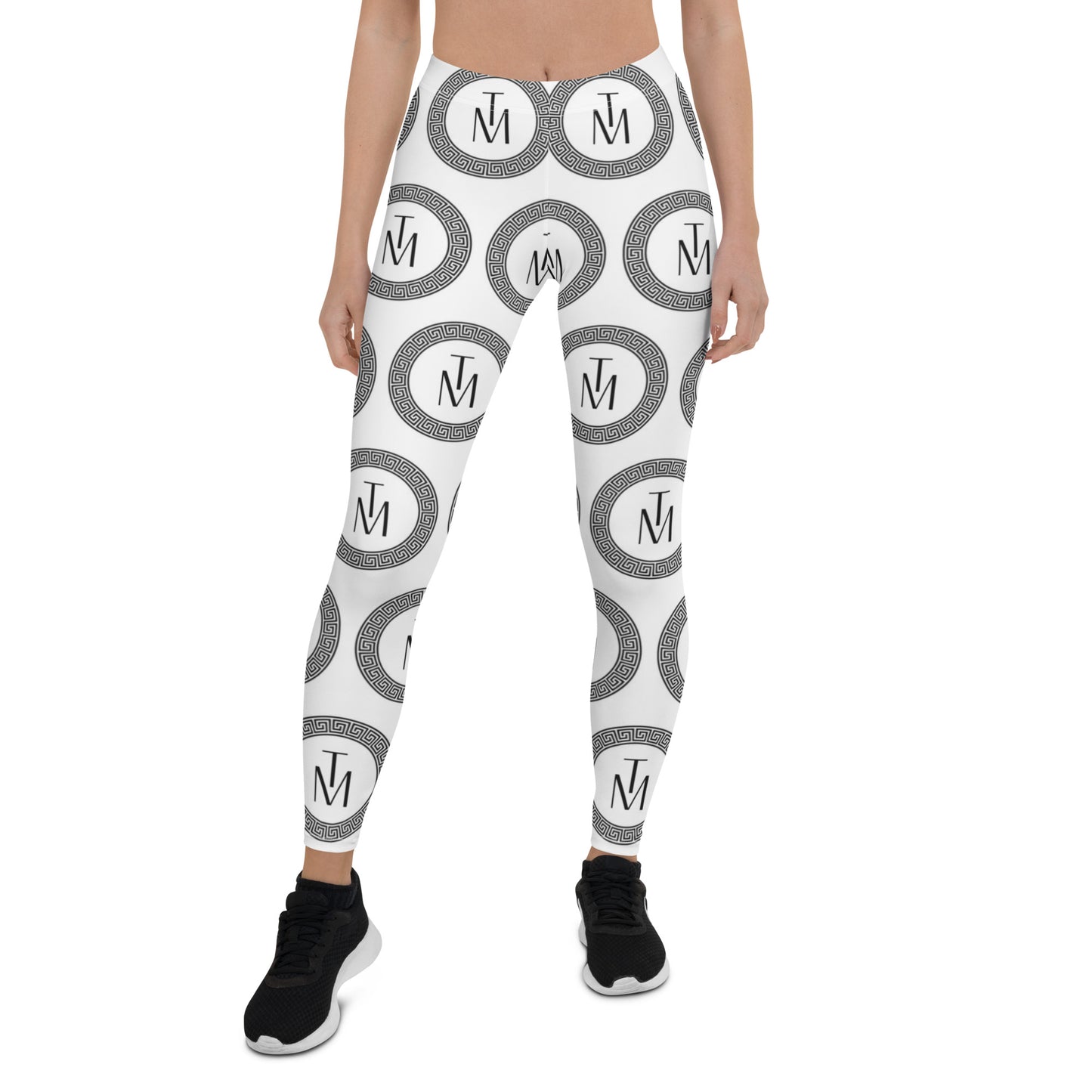 TM Blk Wht Greca Circle Leggings