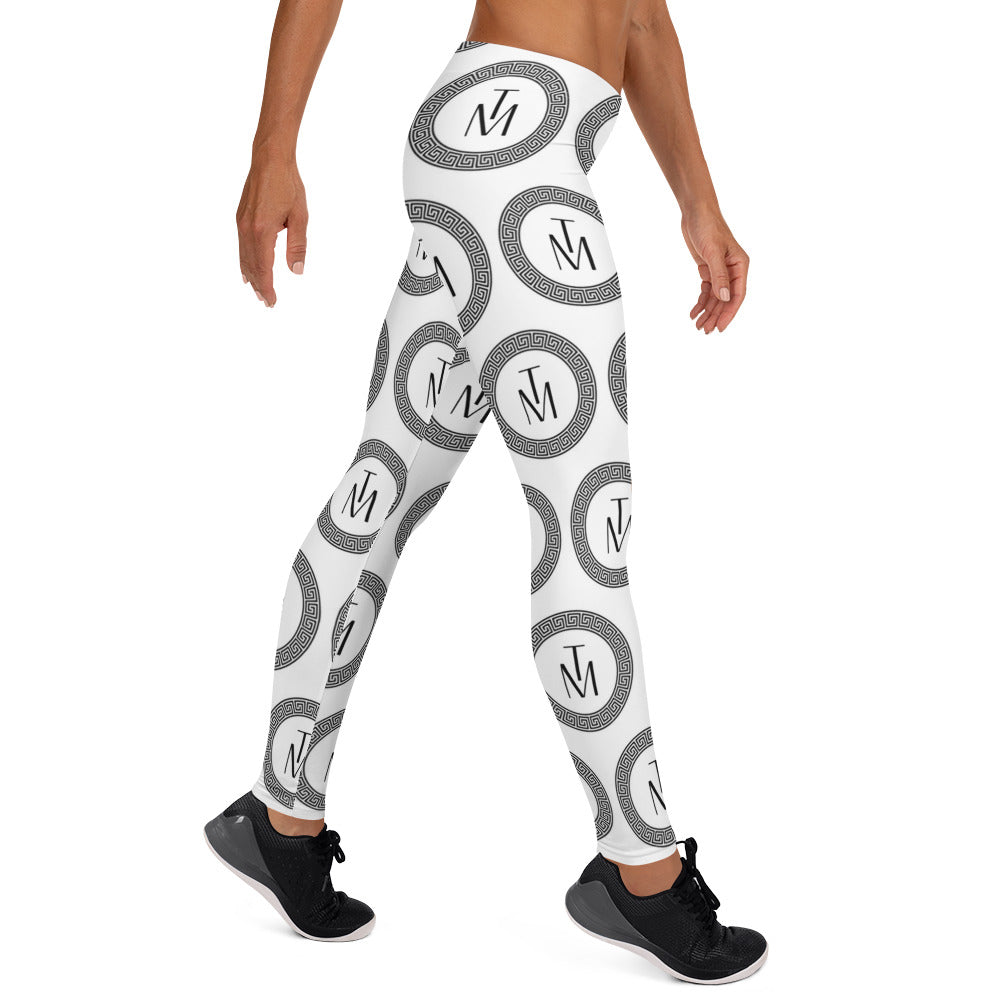 TM Blk Wht Greca Circle Leggings