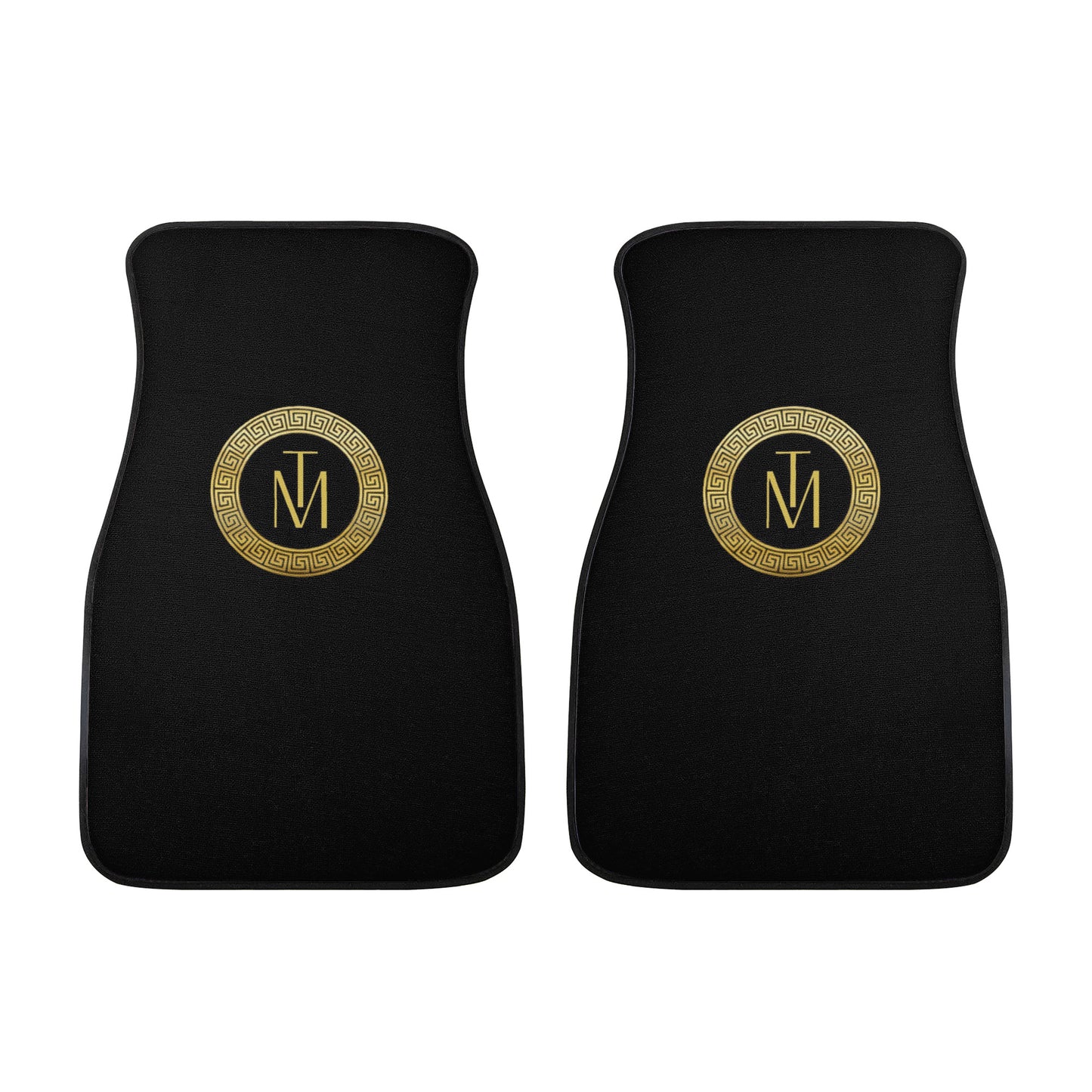 TM Black Gold Circle Stencil Car Floor Mats