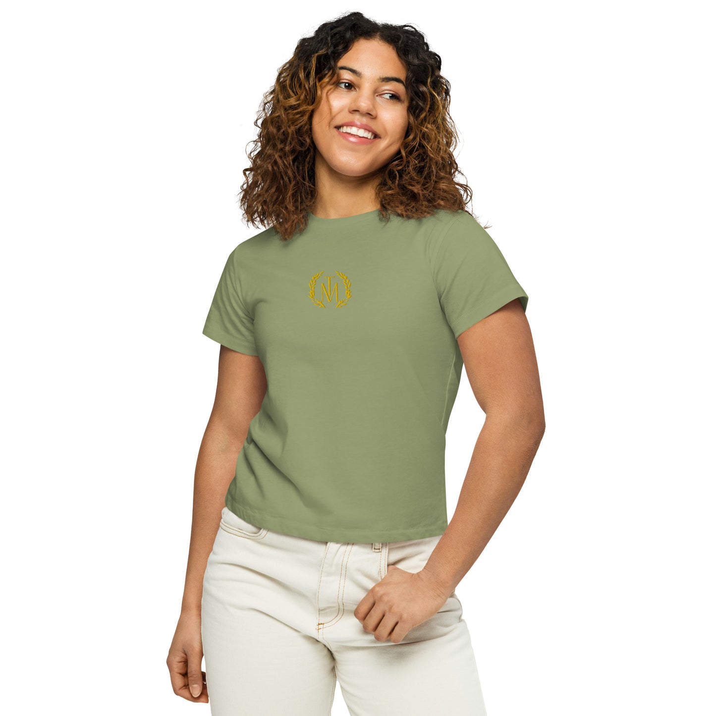 TM Greca Leaf Women’s high-waisted t-shirt