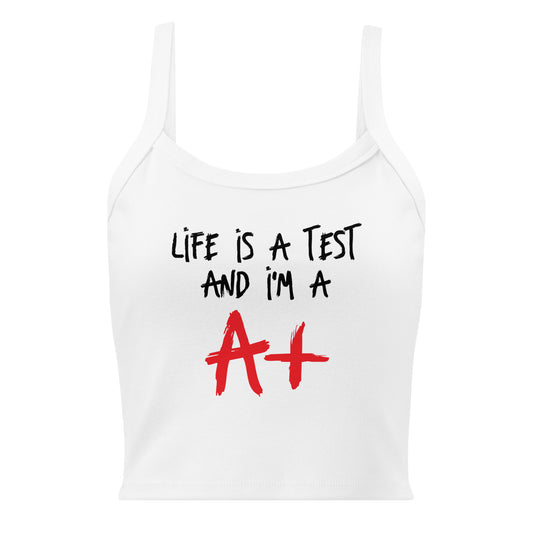 Life is a Test Women’s micro-rib tank top