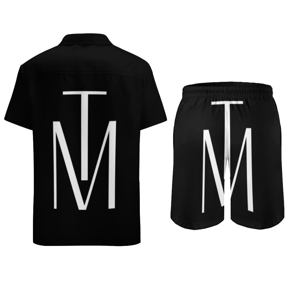 TM Leisure Beach Suit Black White