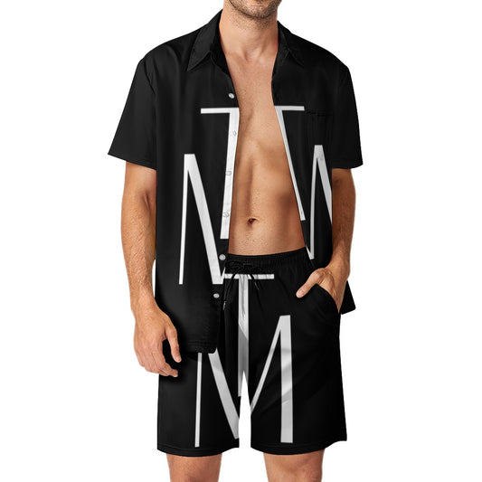 TM Leisure Beach Suit Black White