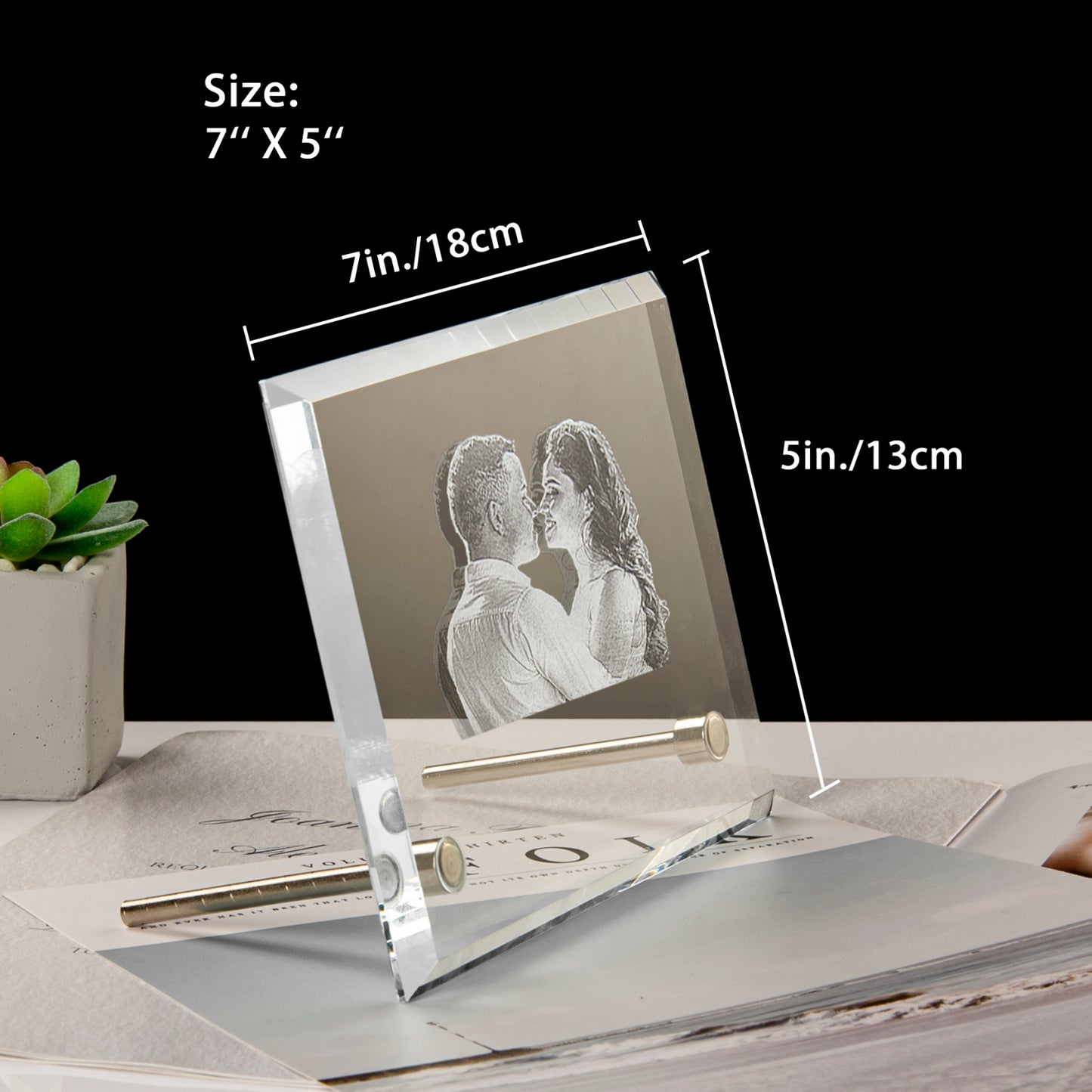 SOC B2B Champs 3D Engraving Crystal Photo Frame