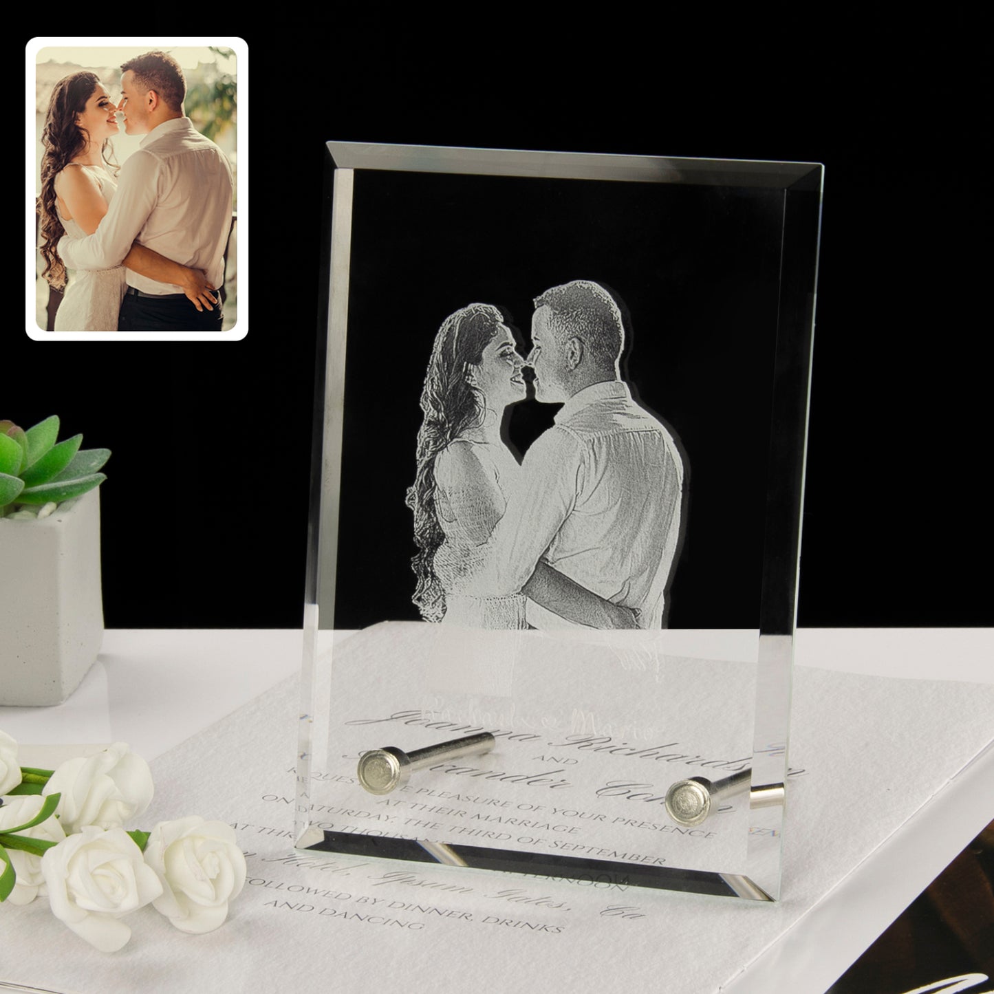 SOC B2B Champs 3D Engraving Crystal Photo Frame