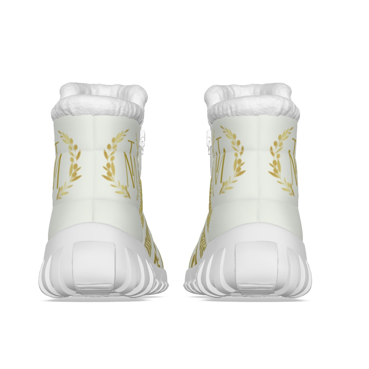 TM Luxury Greca Gold Stencil Snow Boots