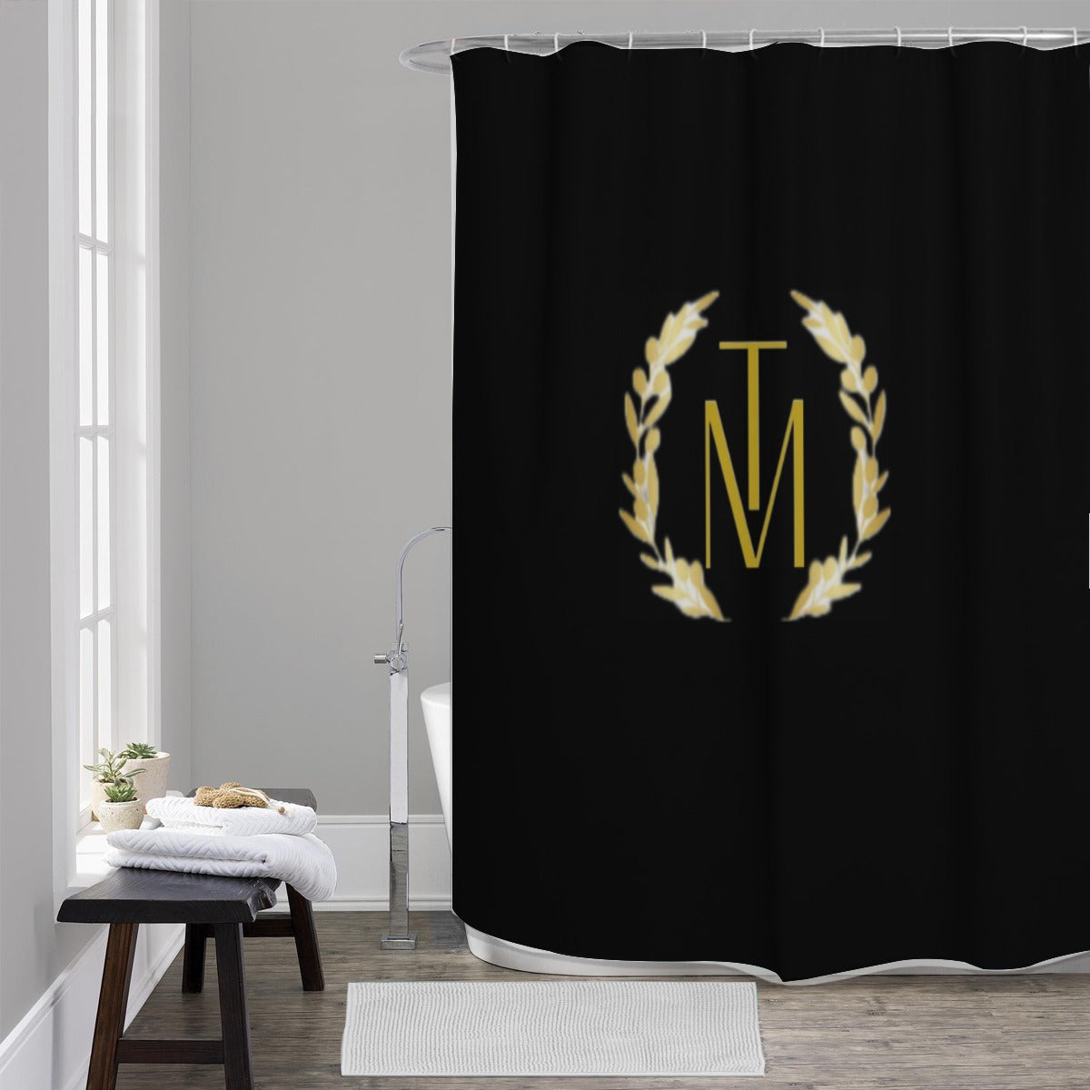 TM Black Reef Shower Curtain