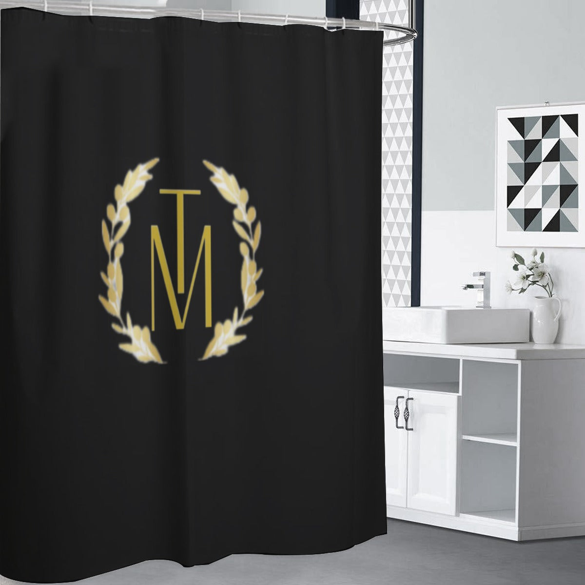 TM Black Reef Shower Curtain