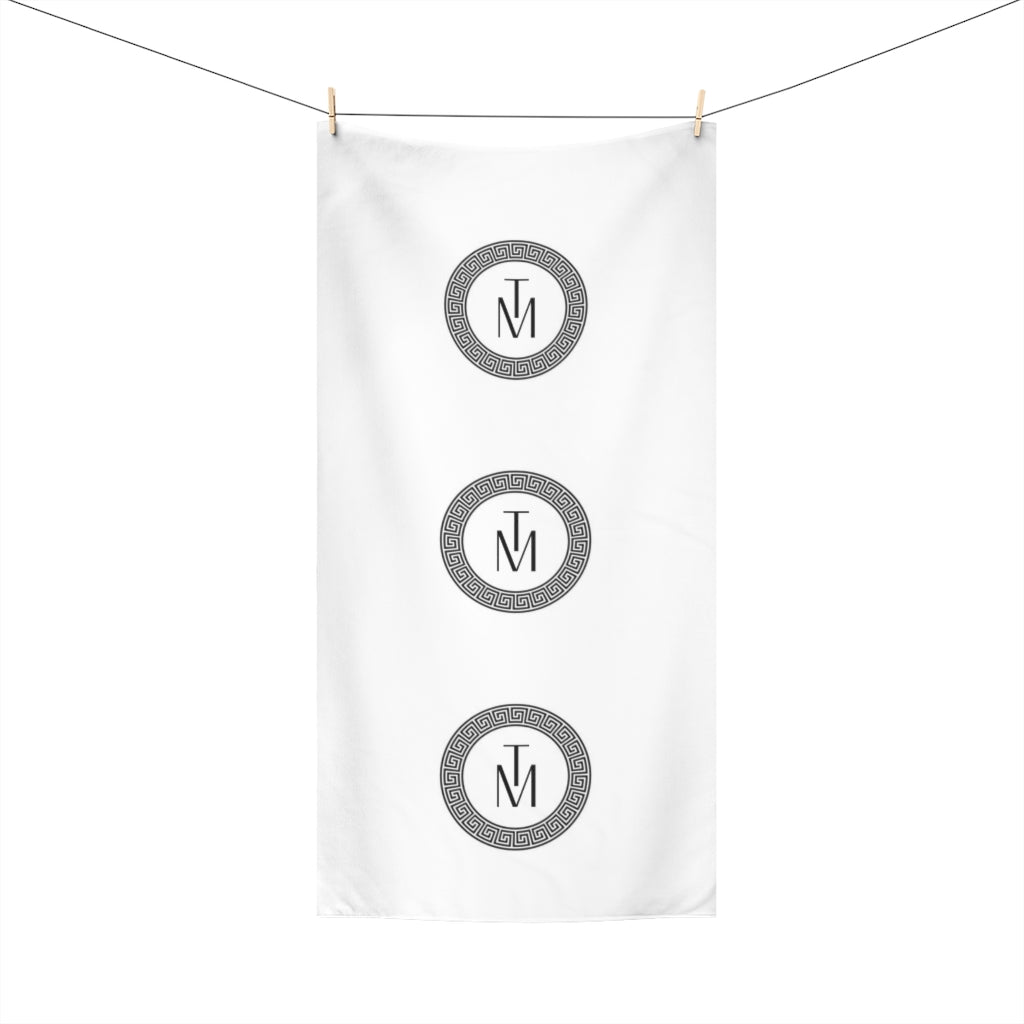 Beach Towel TM Luxury White Black Logo