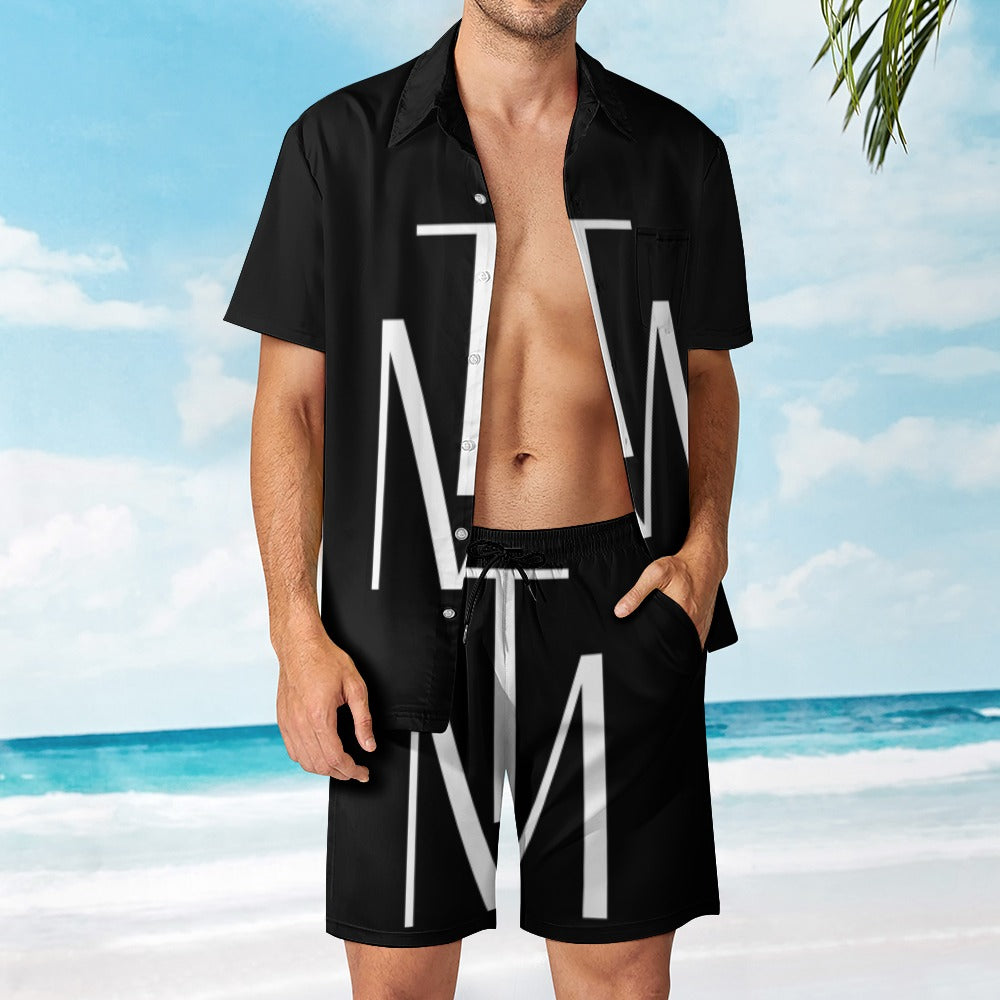 TM Leisure Beach Suit Black White