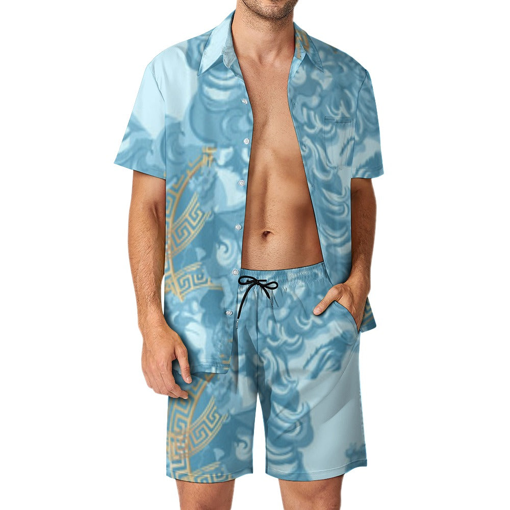 TM Blue Greco Luxury Beach Suit