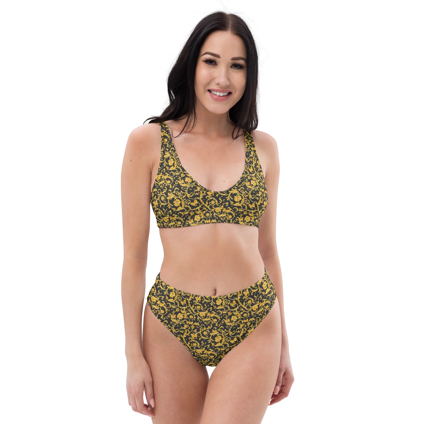 TM Luxury Greca Leaf High-waisted bikini