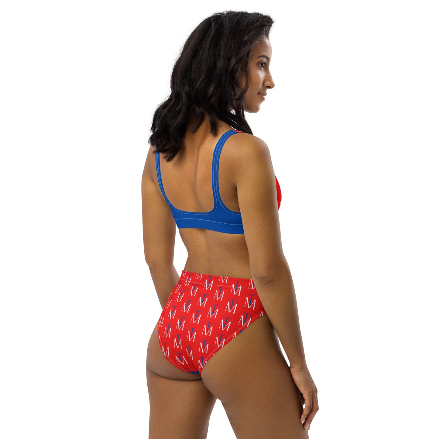 TM Red Blue Spirt High-waisted bikini