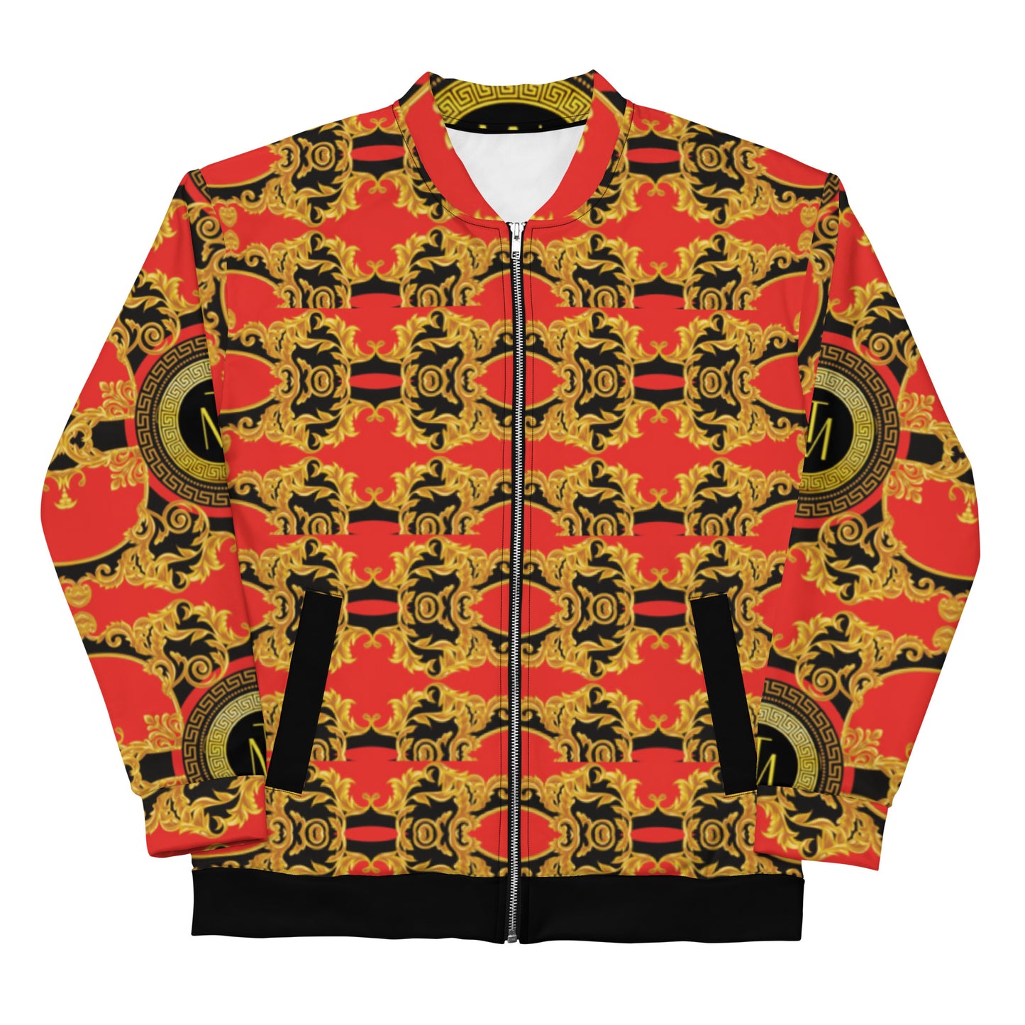 TM Greca Red Luxury Bomber Jacket