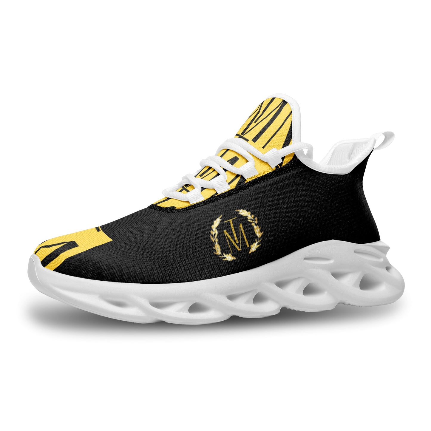 TM "Lightfoot" (Blk & Yelo) Bounce Mesh Knit