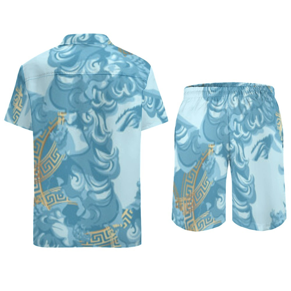 TM Blue Greco Luxury Beach Suit