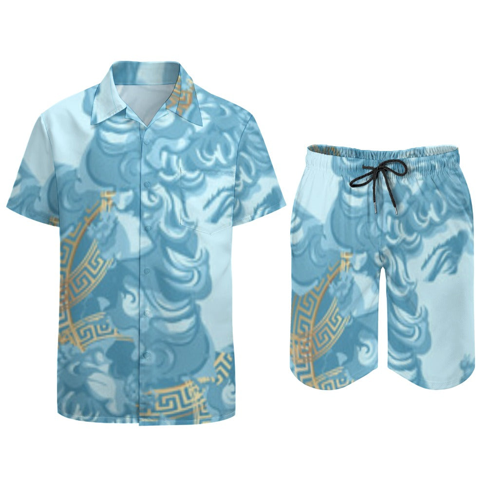 TM Blue Greco Luxury Beach Suit